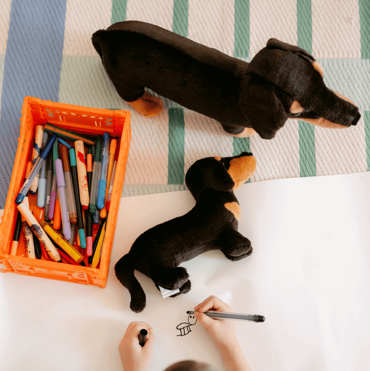 Chien saucisson peluche grand format