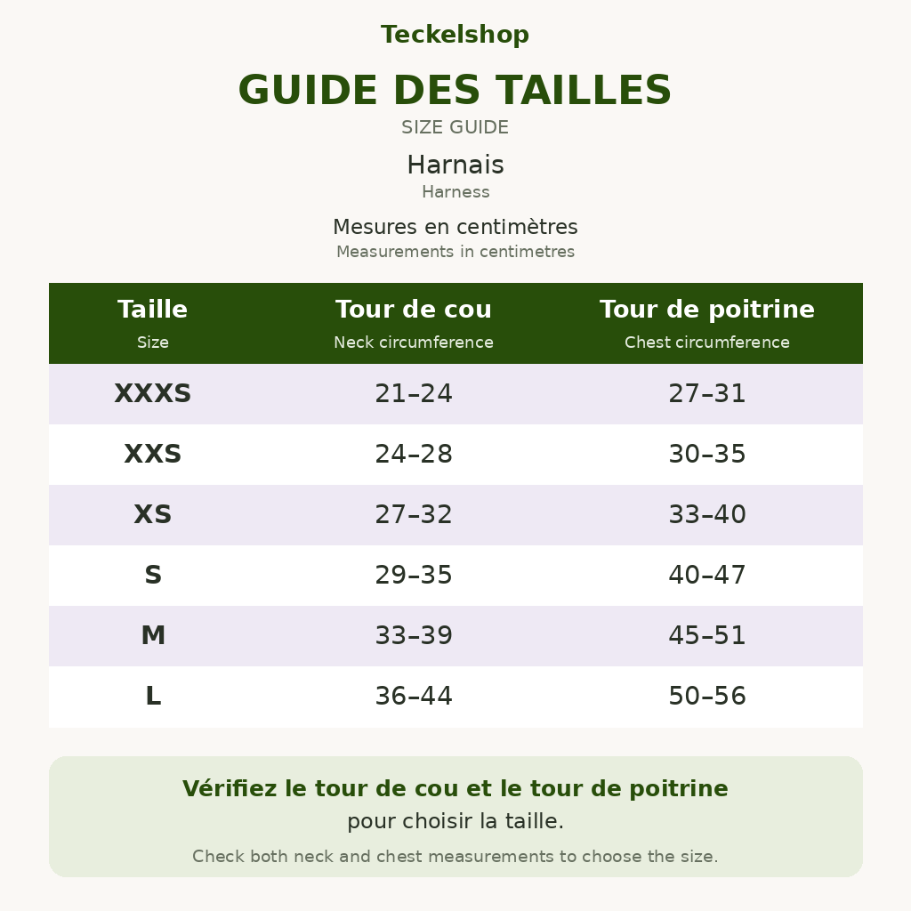 guide tailles harnais soho bliss leaf yeti