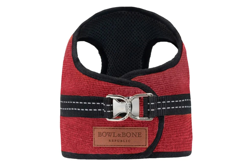 harnais confort chien rouge