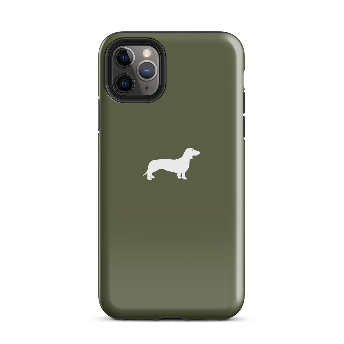 coque iphone chien teckel kaki