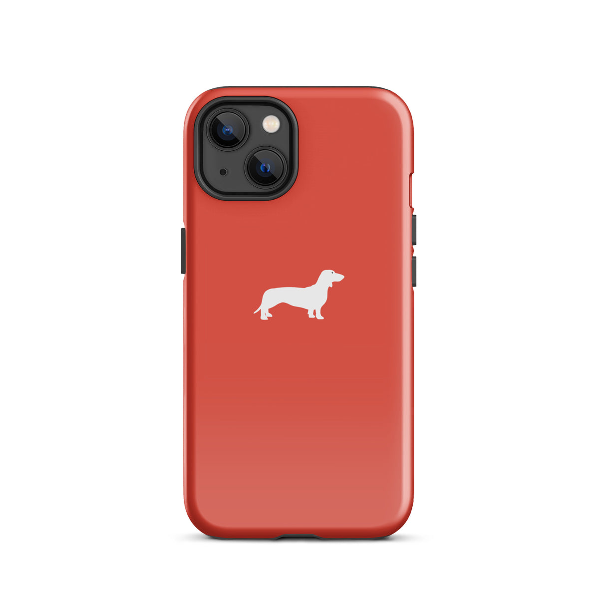 coque iphone teckel rouge minimal