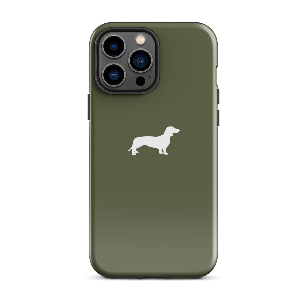 coque iphone teckel kaki premium