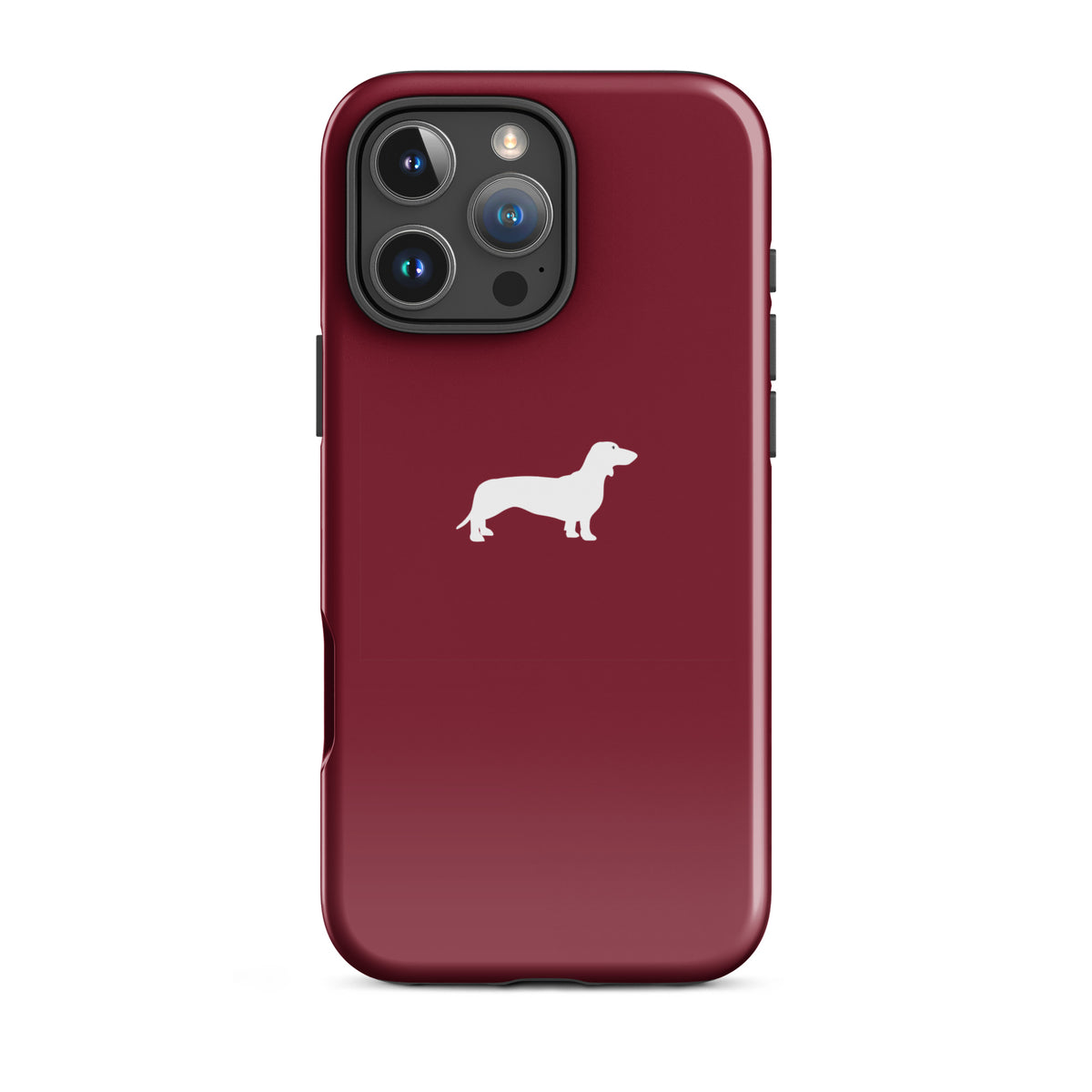 coque iphone teckel bordeaux profond