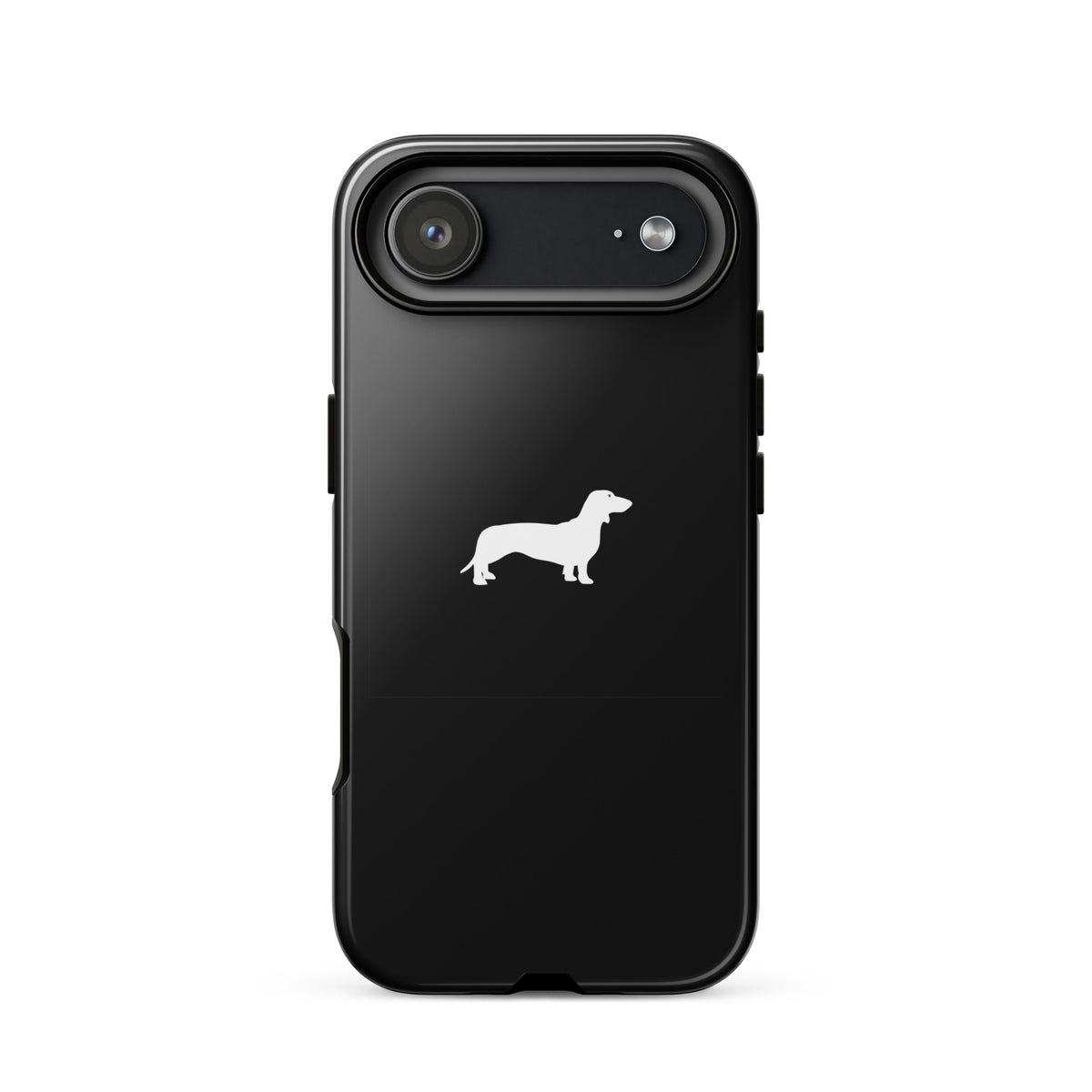 coque iphone teckel noir minimaliste