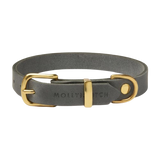 Collier Chien Luxe Cuir Gris