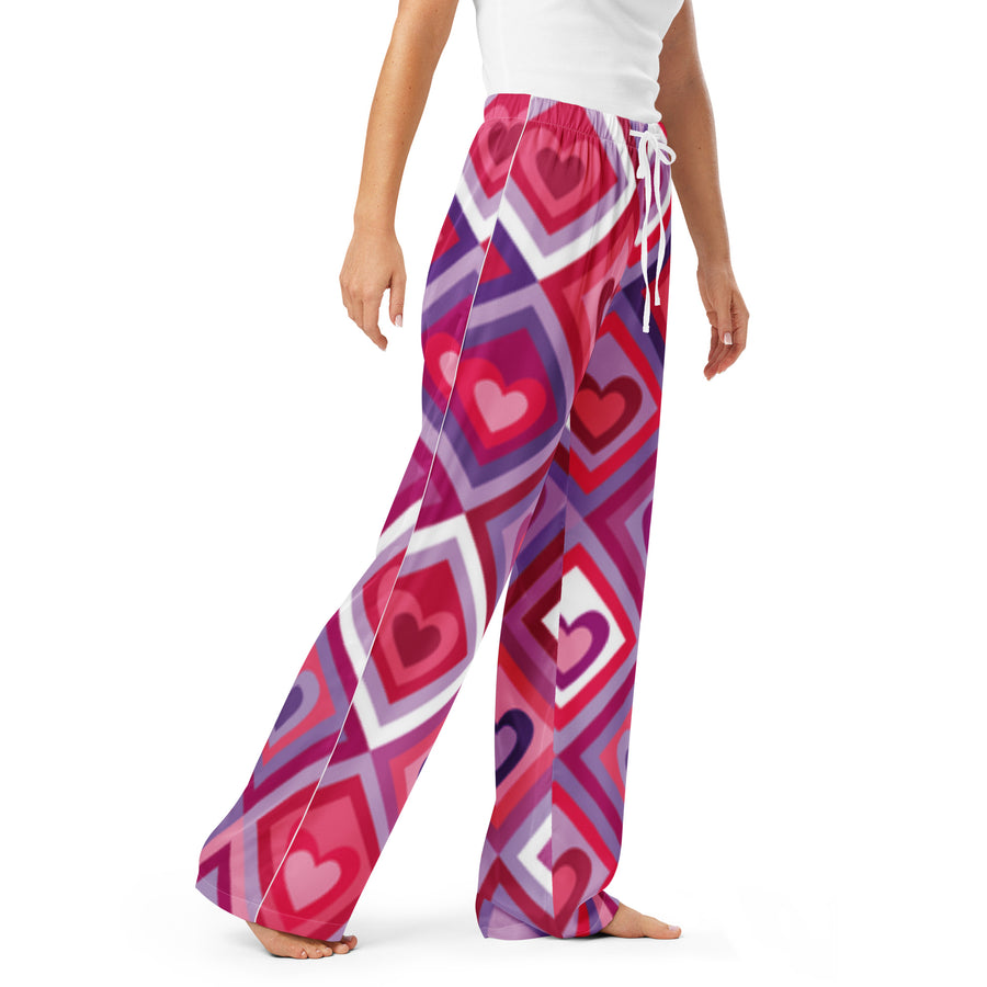 bas pyjama motifs cœur pour femme