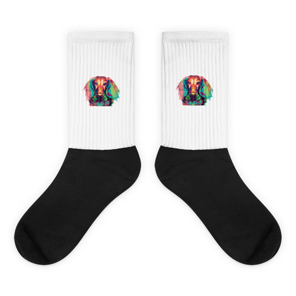 Geschenk Socken mit einem Dackel