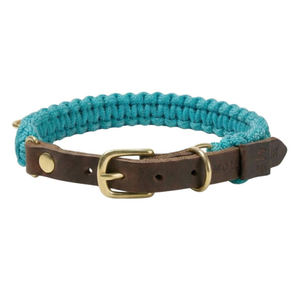 Hundehalsband aus blauem Leder und Seil