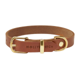 Collier Cuir Cognac Or