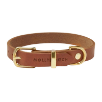 Thumbnail for Collier Cuir Cognac Or