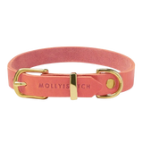 Sellerie Teckel <br> Collier Cuir Butter <br> Corail Rose