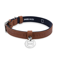 Thumbnail for Collier chien cuir luxe marron cognac teckel