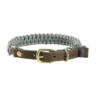 Thumbnail for collier mode chien cuir corde gris
