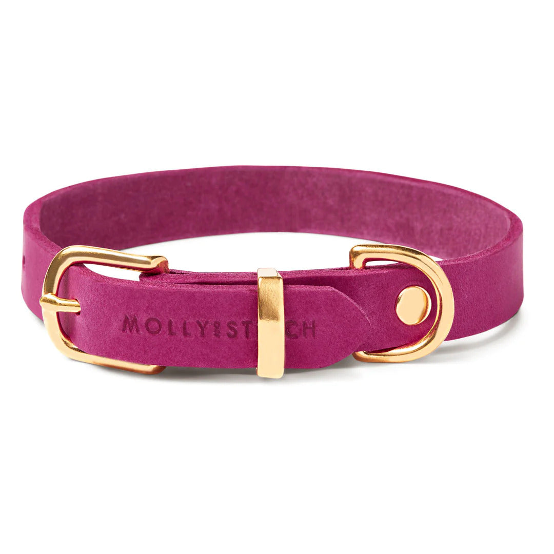 Dackel-Halsband aus rosa Leder
