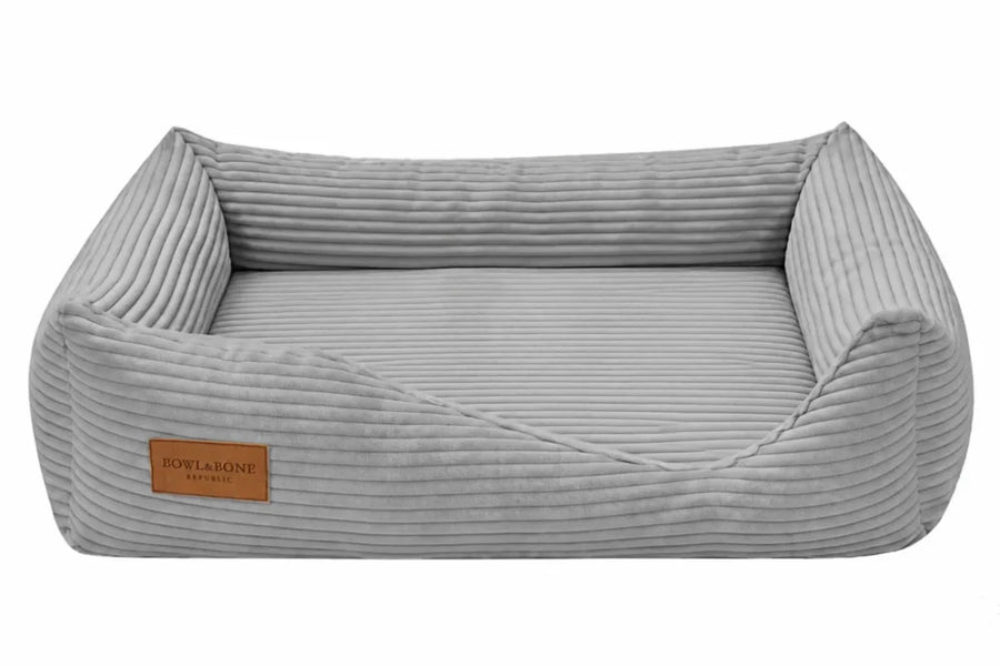 Couchage orthopédique pour teckel en velours côtelé
