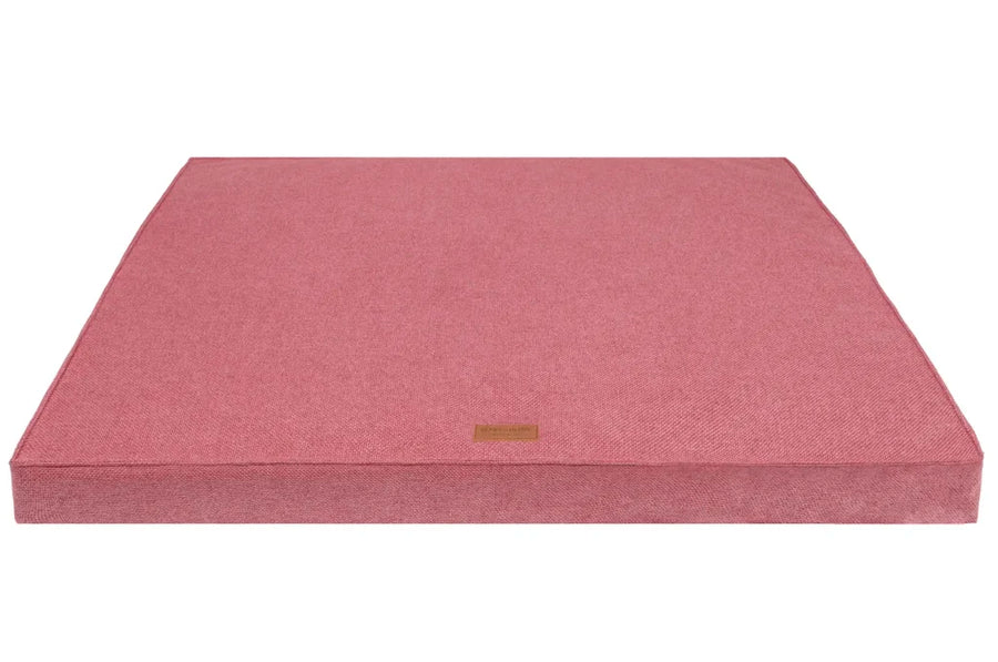 Couchage orthopédique rose pour teckel en mousse à mémoire de forme