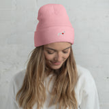 bonnet femme teckel rose avec coeur