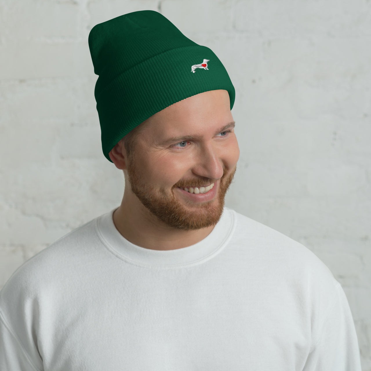 Bonnet teckel vert pour homme