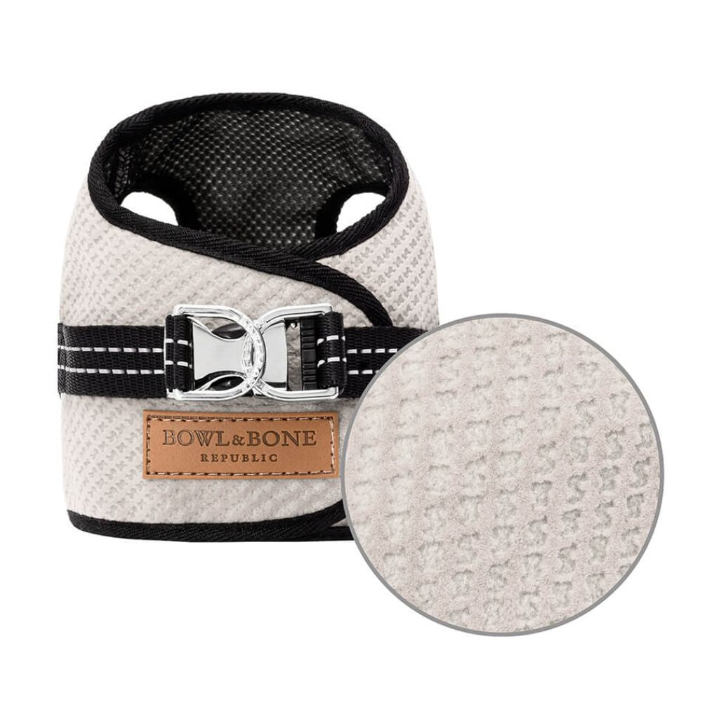 harnais creme tissu pour teckel