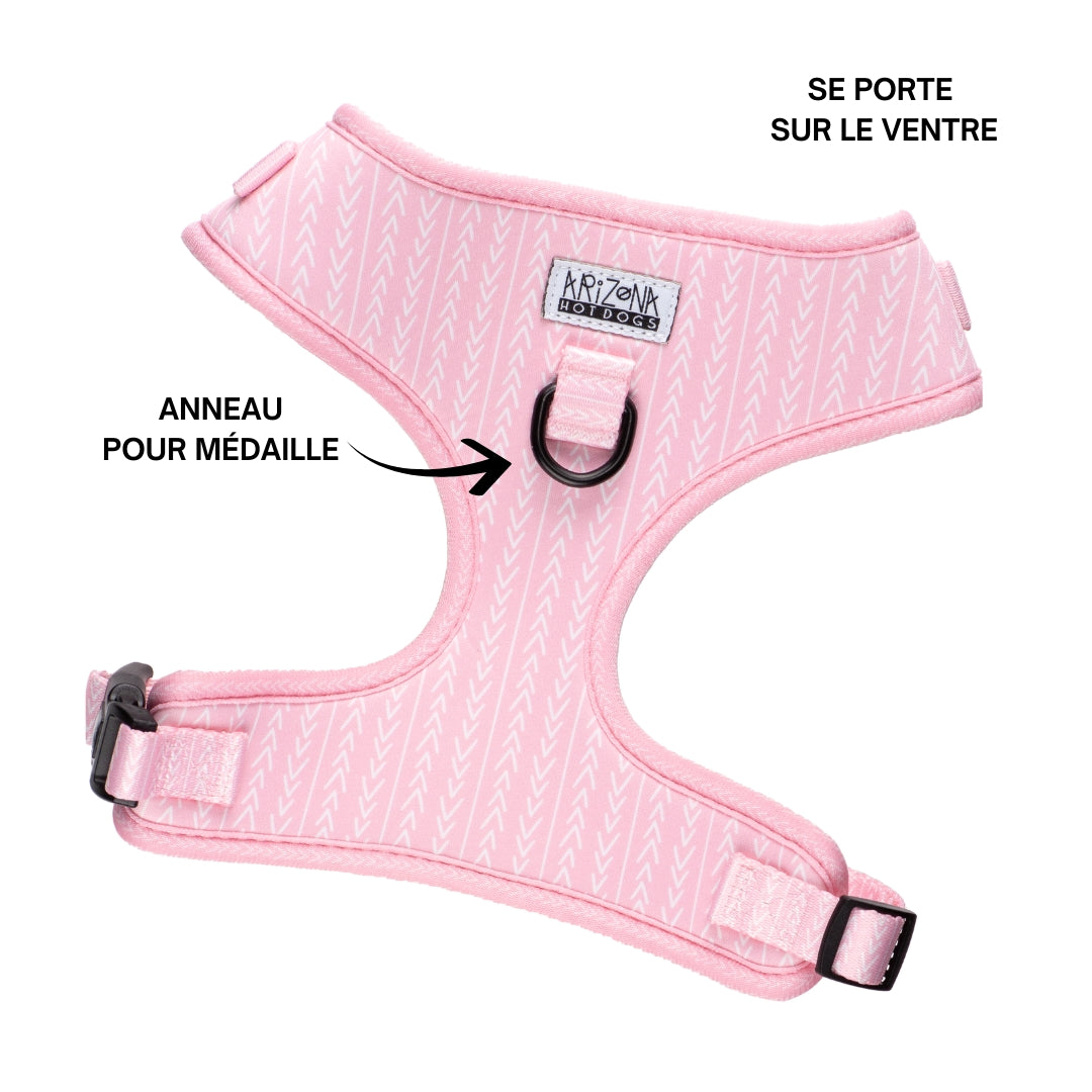 Sellerie Teckel <br> Harnais Marshmallow Rose