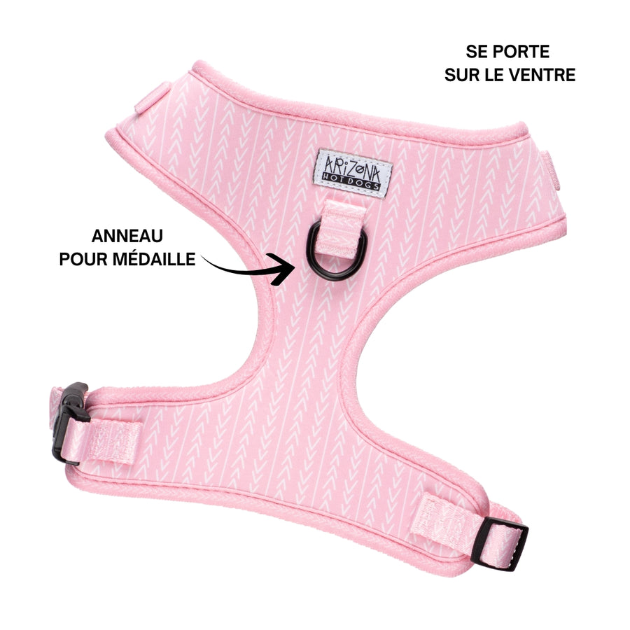 Sellerie Teckel <br> Harnais Marshmallow Rose