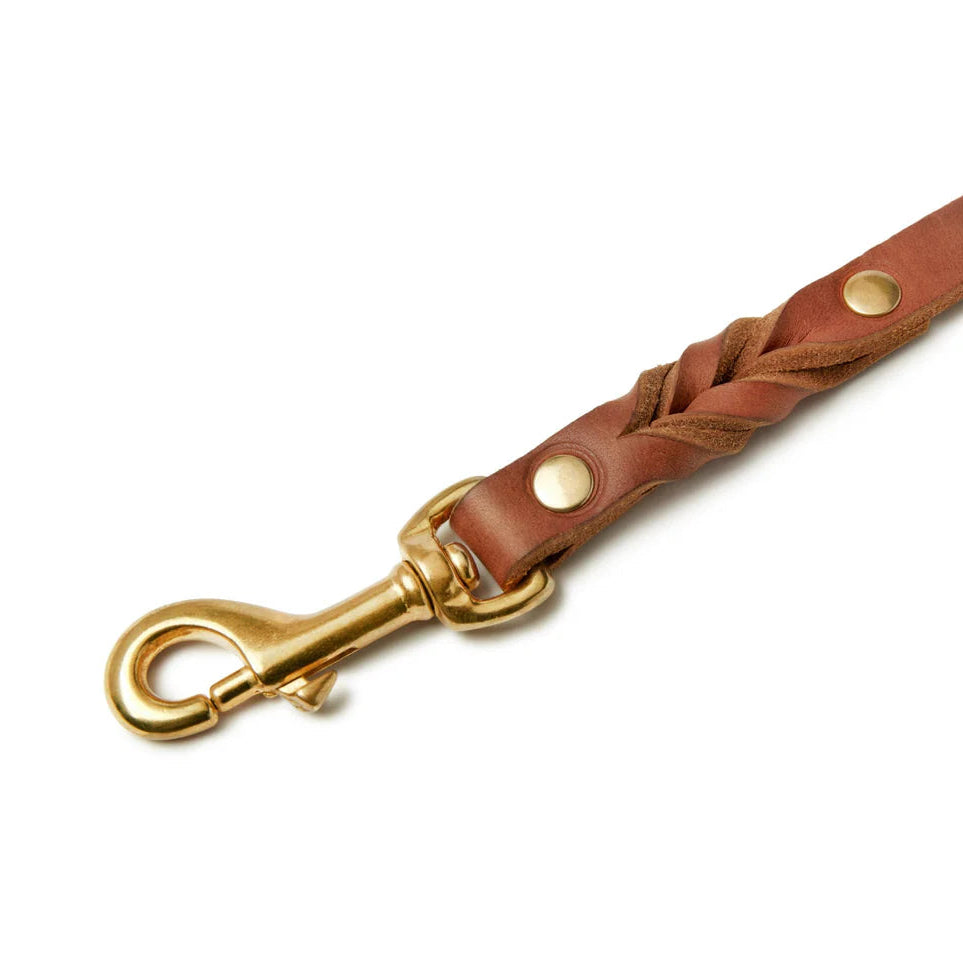 Leine in Cognac-Leder für Dackel