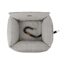 Thumbnail for Panier auto pour teckel en tissu bouclé gris