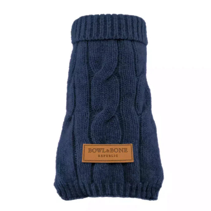 Pullover mit Hundemotiv in Marineblau