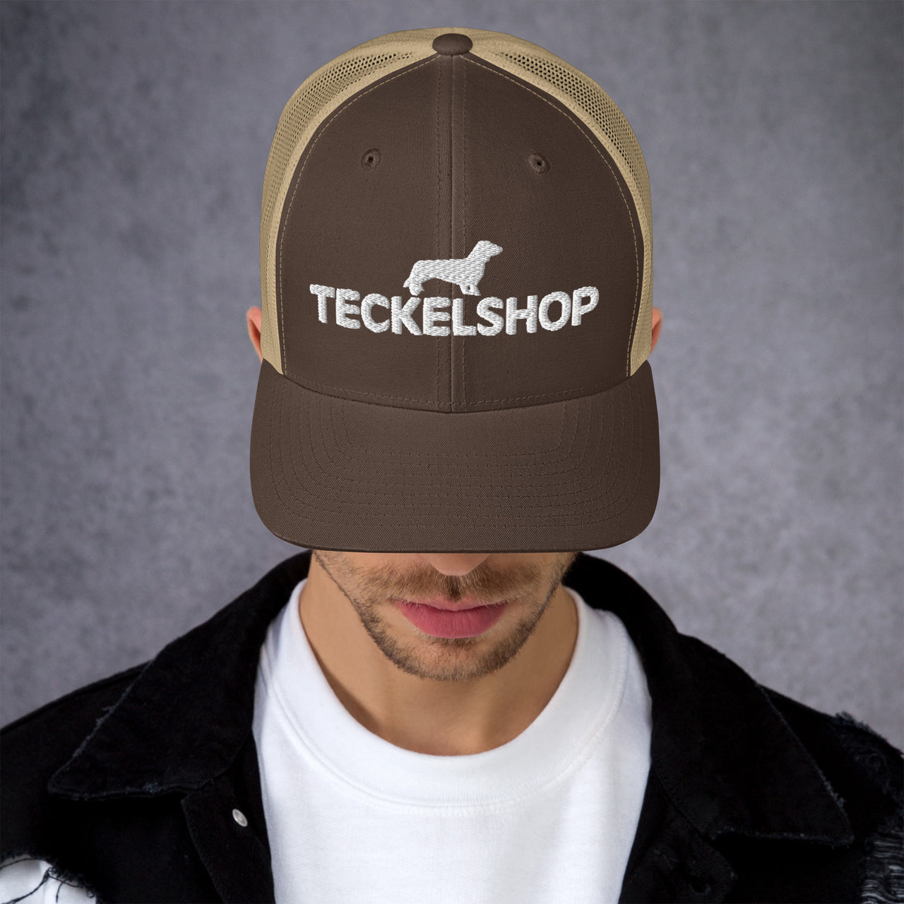 Casquette Marron Et Beige Teckelshop
