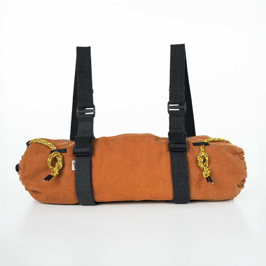 sac transport teckel coton rouille