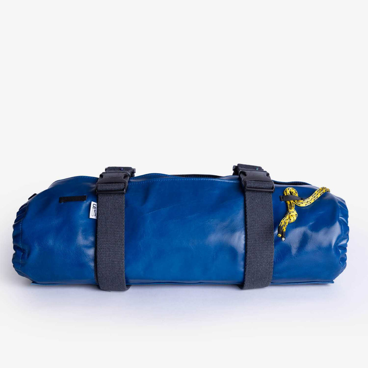 Transporttasche für Dackel aus blauem Leder