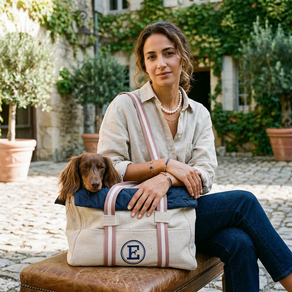 Luxus-Reisetasche aus Canvas mit Dackelmotiv