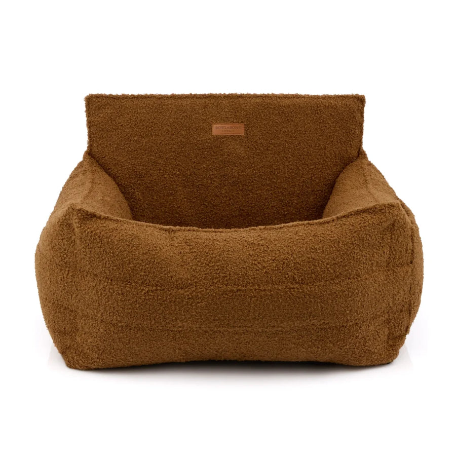 Siège auto pour teckel HARMONY en bouclé caramel