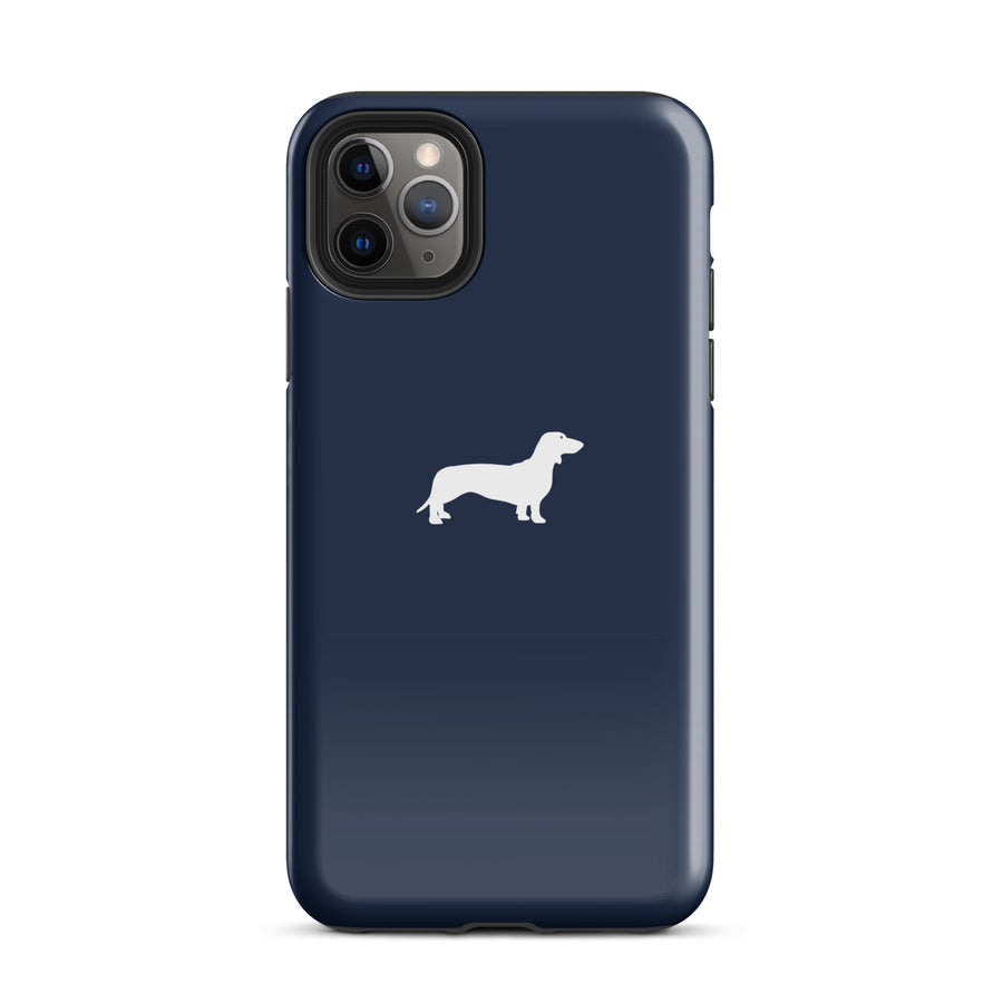 coque teckel iphone bleu nuit