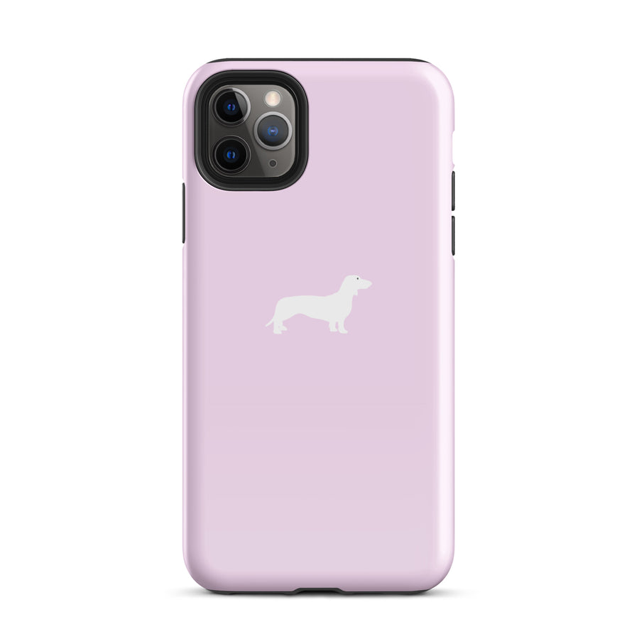 coque teckel rose pastel