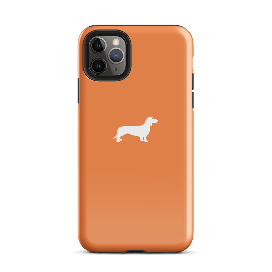 coque iphone chien teckel orange