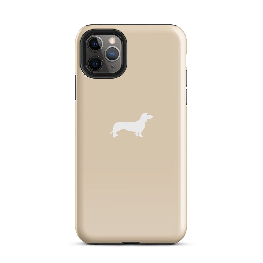 coque iphone chien teckel champagne