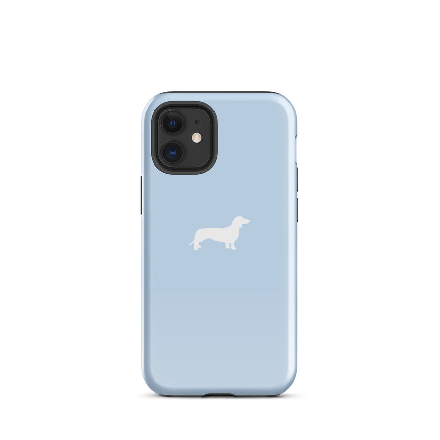 coque smartphone teckel bleu
