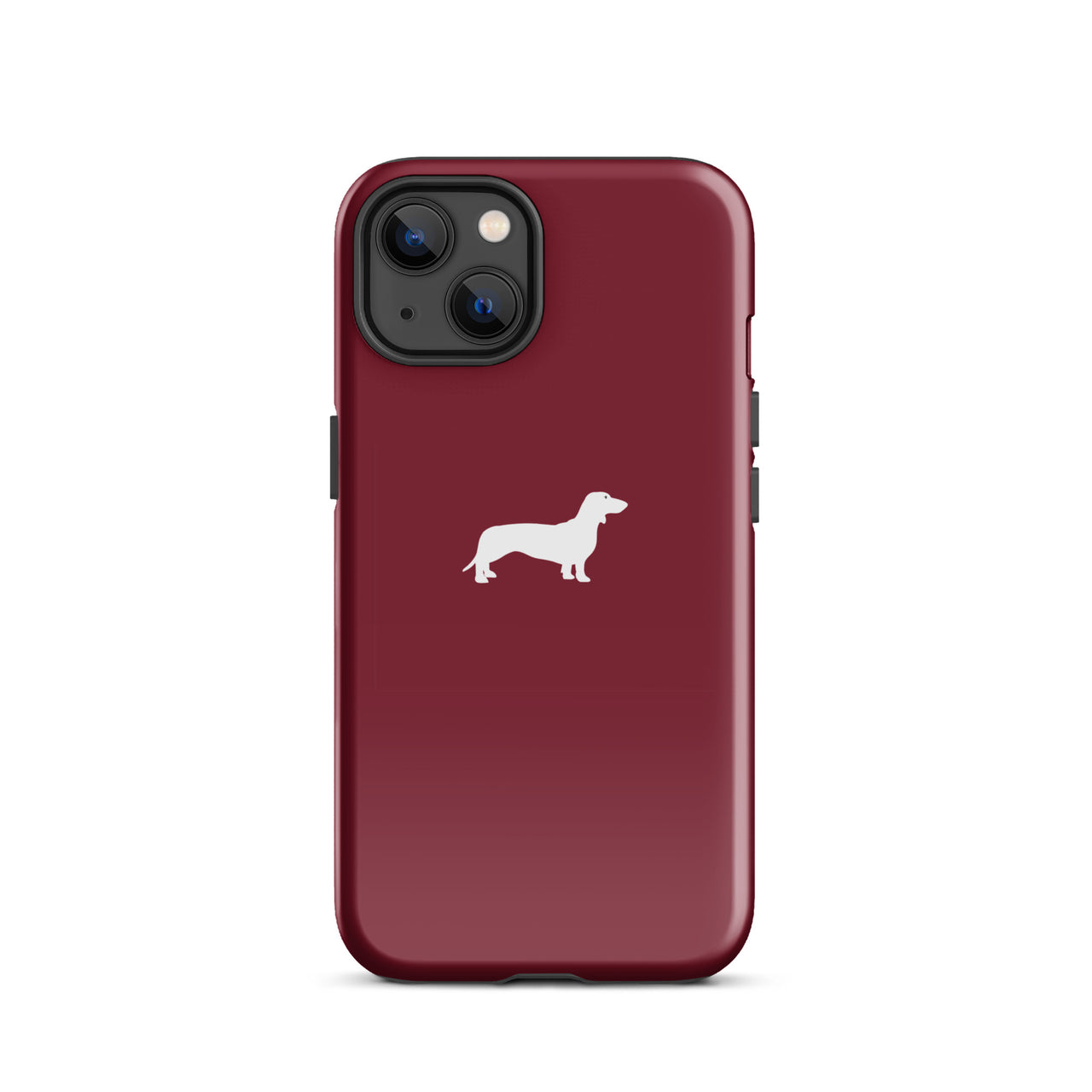 coque iphone teckel bordeaux minimal