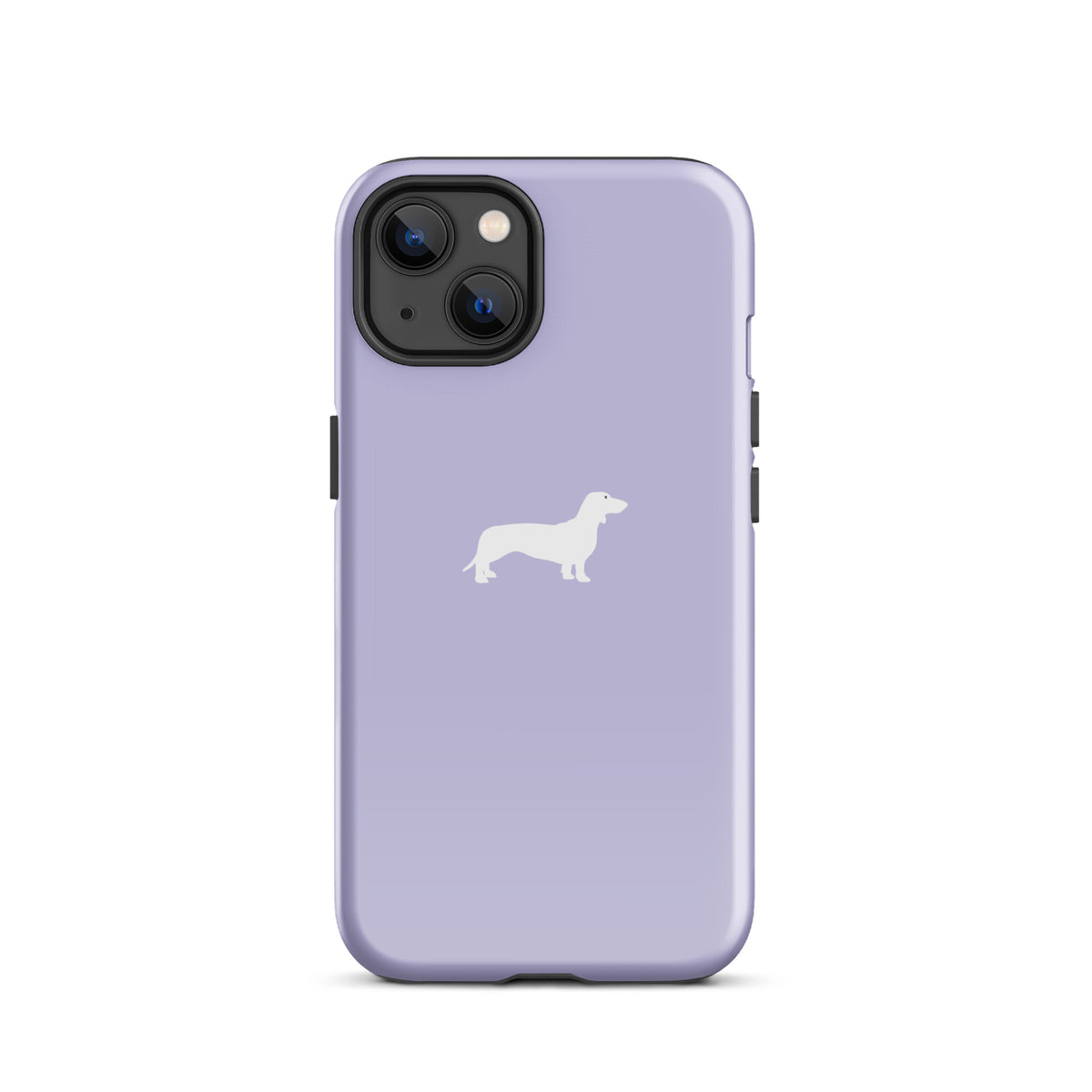 coque iphone teckel lila minimal