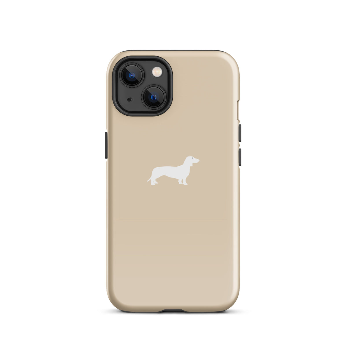 coque iphone teckel champagne minimal