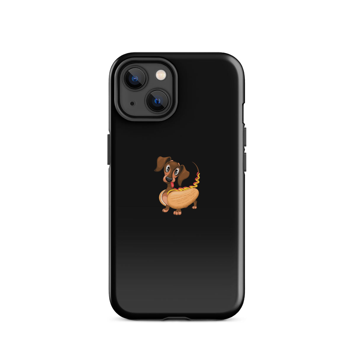 coque iphone teckel hotdog noir