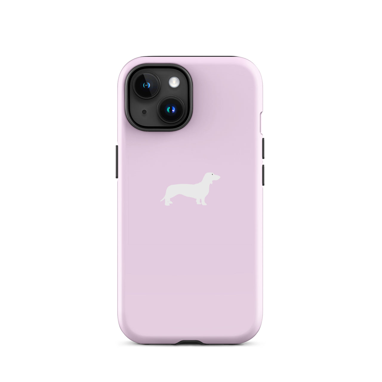 coque teckel rose minimal