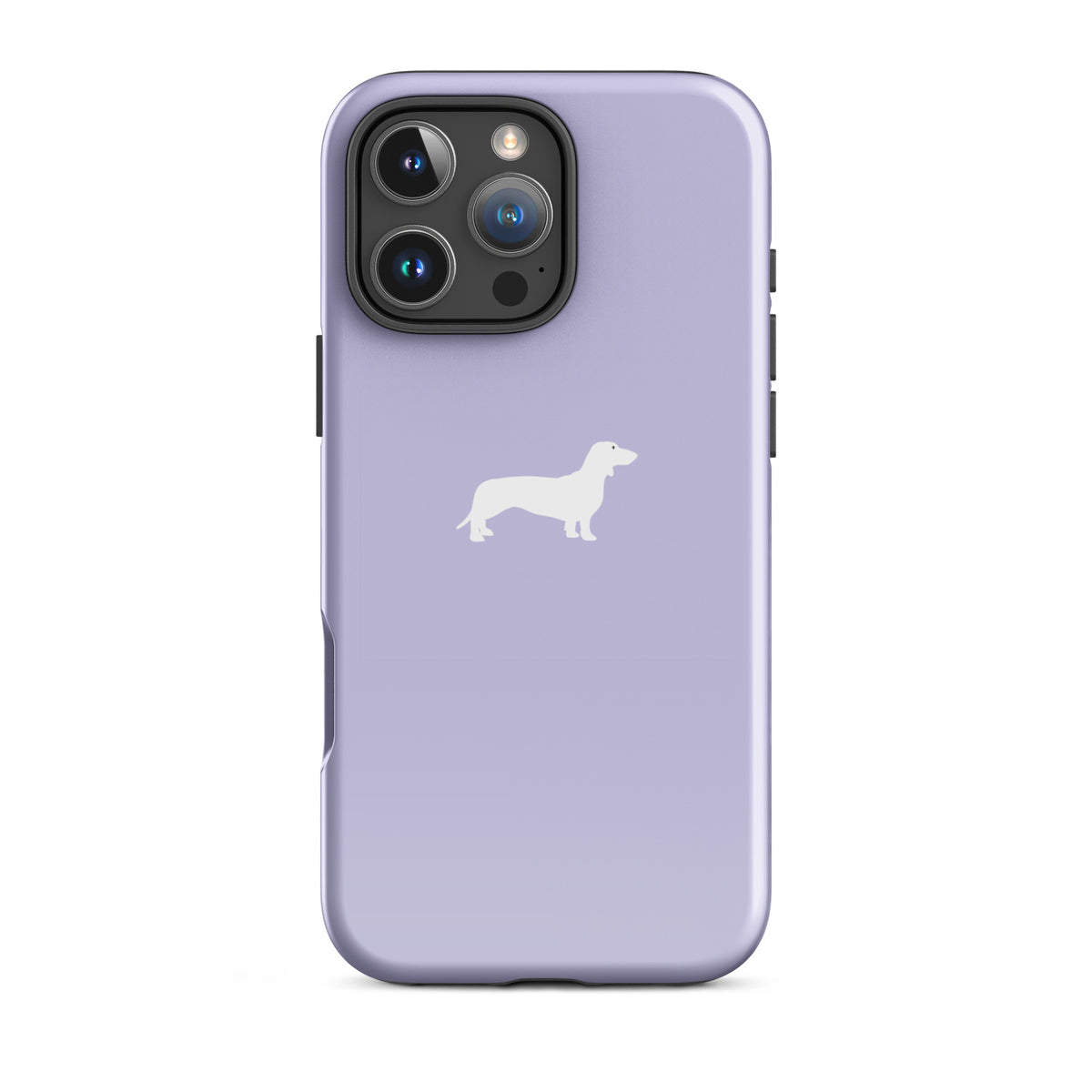 coque teckel lila iphone logo