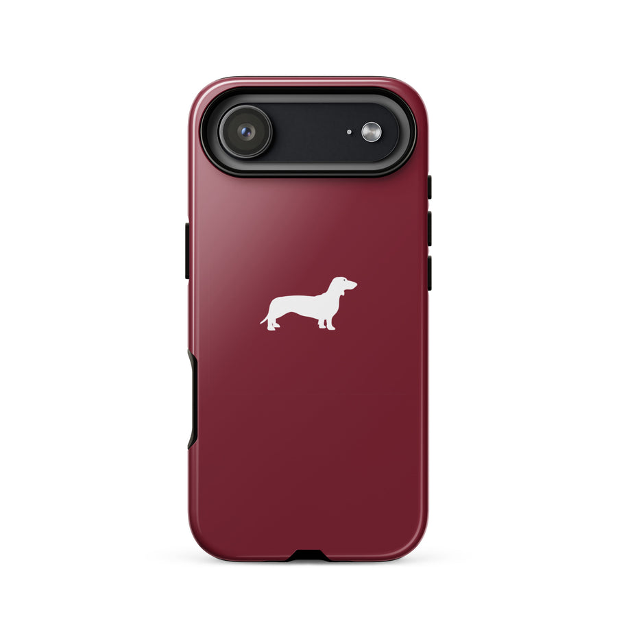 coque iphone teckel bordeaux design sobre