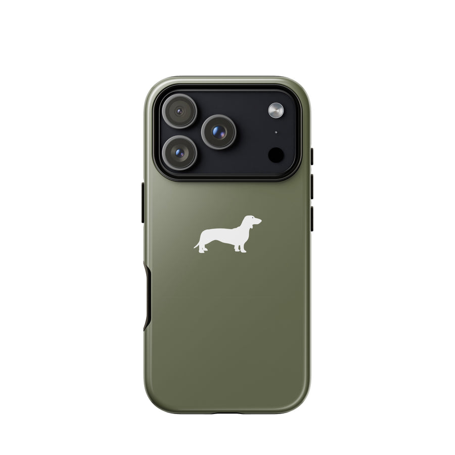 coque teckel kaki iphone logo