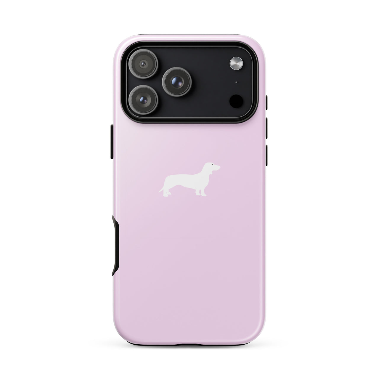 coque teckel rose minimal