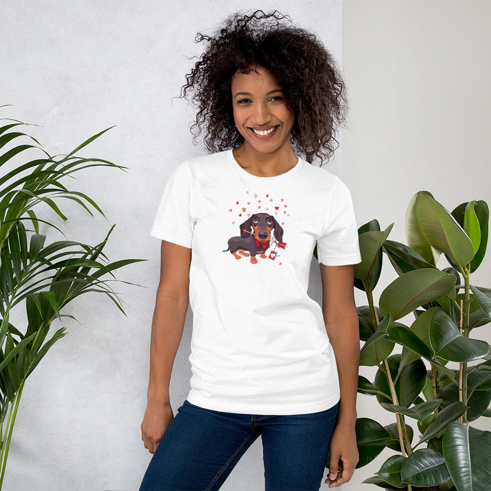 Tee Shirt Teckel Femme Coeur 