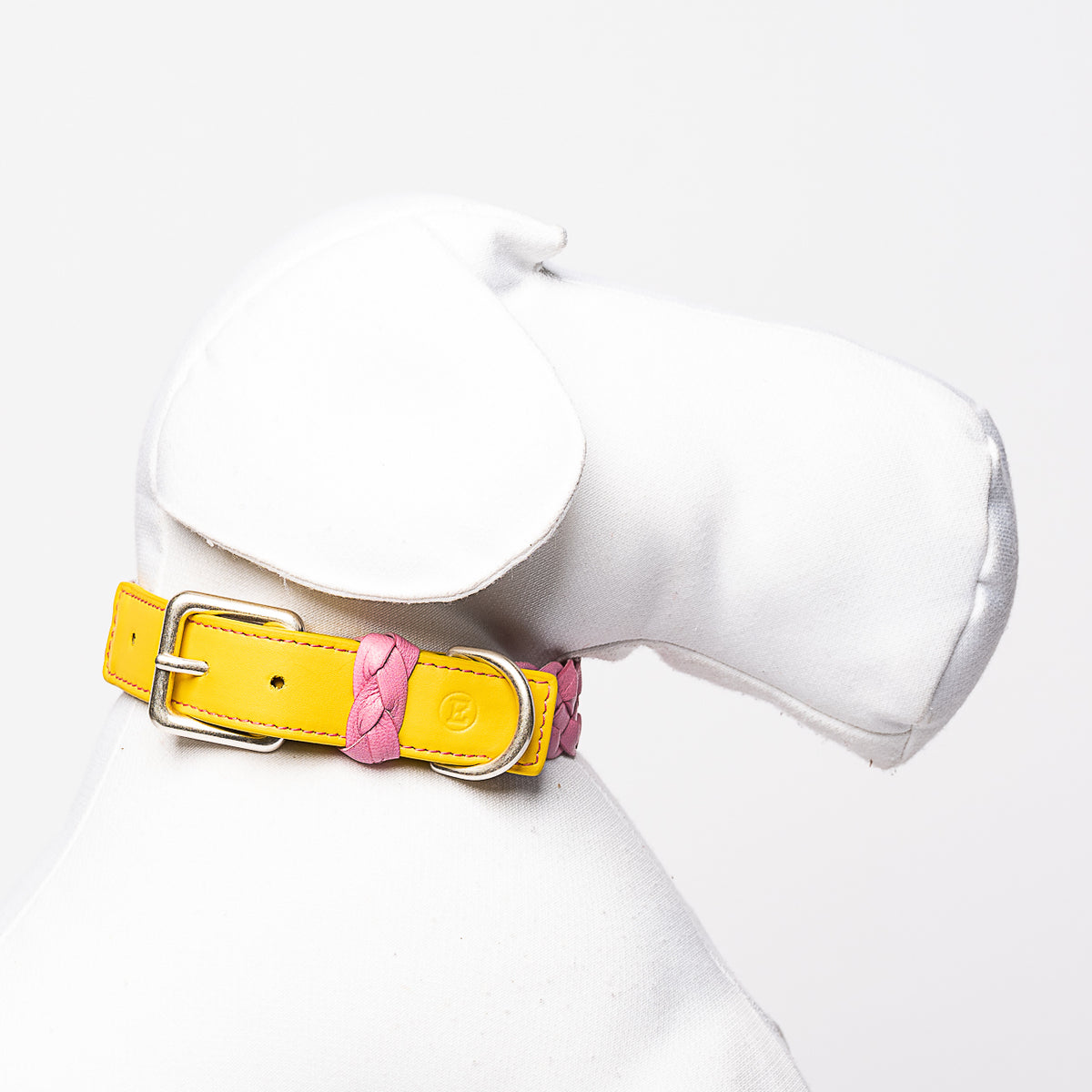 Collier Chien Cuir Tressé