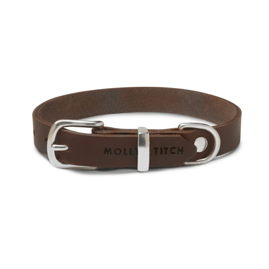 Hundehalsband aus Leder für Dackel, braun